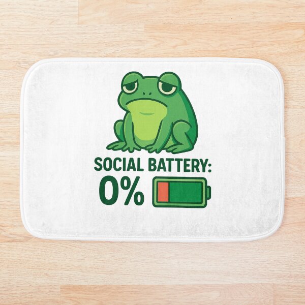 Item preview, Social Battery 0% Frog – Funny Cute Exhausted Frog 2 designed and sold by IsabellShop.