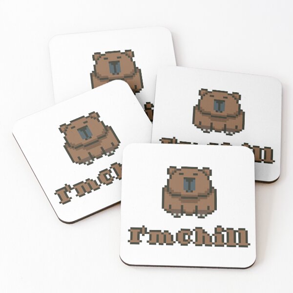 Item preview, Cute Chill Capybara in Pixel Art designed and sold by Ekira Pop Pixel.