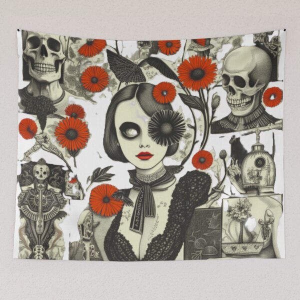 Item preview, Anxious Bloom: Surreal Gothic Collage of Beauty and Decay designed and sold by Dark-Circuit-Haven.