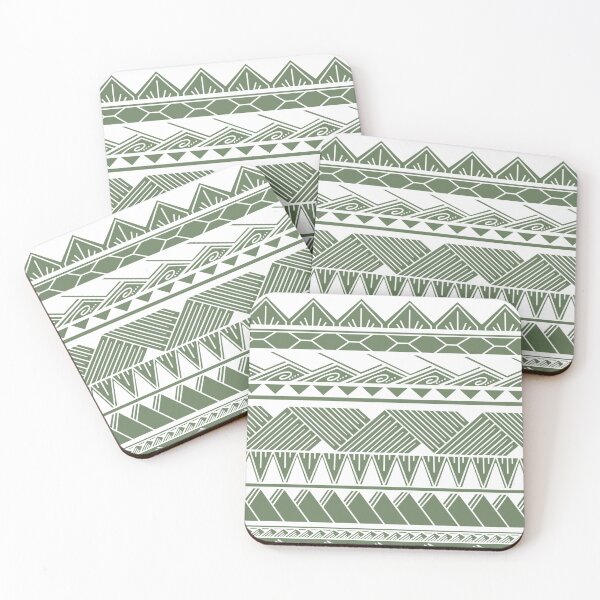 Item preview, White and Moss Tribal Pattern designed and sold by Steeb757.