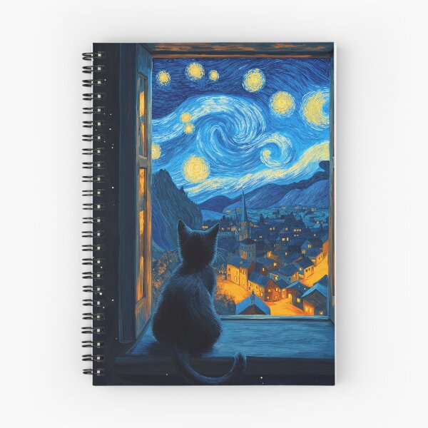 Item preview, Cat Starry Night Van Gogh Window designed and sold by MidCenturyStore.