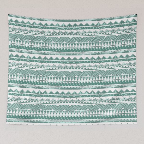 Item preview, White and Muted Teal Tribal Pattern designed and sold by Steeb757.