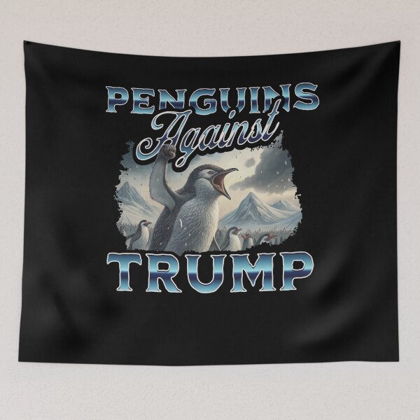 Item preview, Penguins Against Trump Funny Tariffs Penguin Resist Meme designed and sold by Filek-mable.