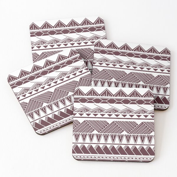 Item preview, White and Taupe Mauve Tribal Pattern designed and sold by Steeb757.