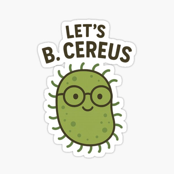 Vista previa del artículo con la obra «Veamos B. cereus: Microbiología nerd y adorable», diseñado y vendido por PunnyMicrobiologist.