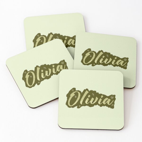 Item preview, Olivia name - name sticker Olivia - girls name Olivia - custom name - aesthetic font - olive green designed and sold by marlenaki.