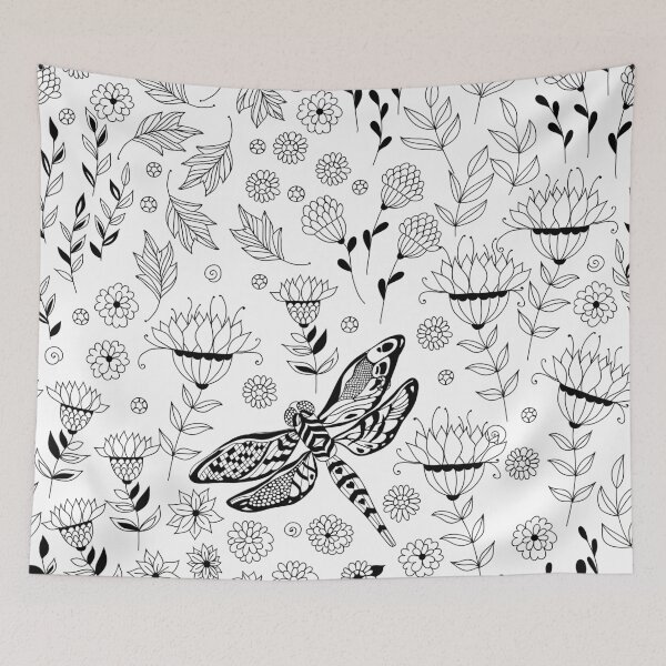 Item preview, Dragonfly and flowers designed and sold by Katerina Mitkova Kirilova.