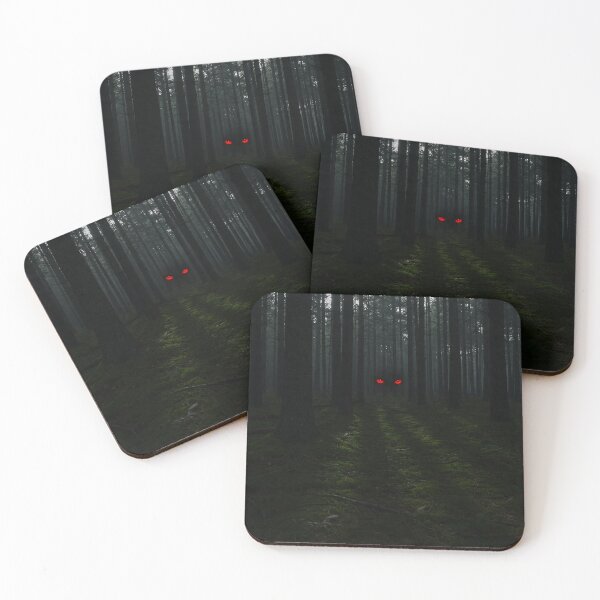 Item preview, Dark Forest with Glowing Red Eyes in Shadows designed and sold by javastocks.