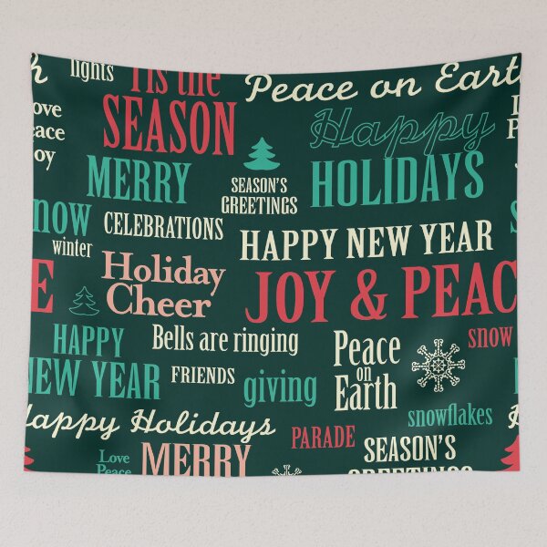 Item preview, Christmas typography pattern with festive phrases and elements  designed and sold by Jdawnink.