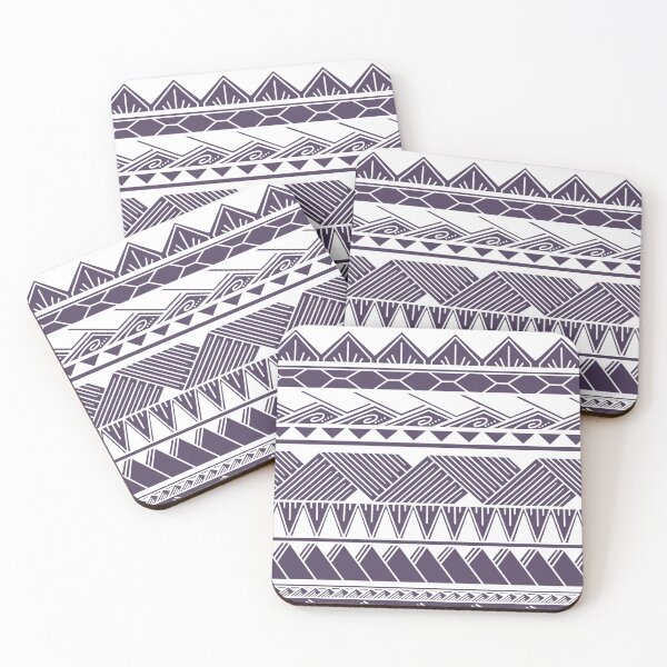 Item preview, White and Muted Purple Tribal Pattern designed and sold by Steeb757.