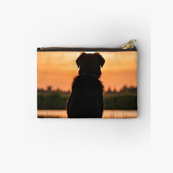 Item preview, Peaceful Dog Silhouette at Sunset on Grassy Bank designed and sold by amithachapa.