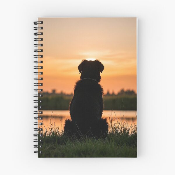 Item preview, Peaceful Dog Silhouette at Sunset on Grassy Bank designed and sold by amithachapa.