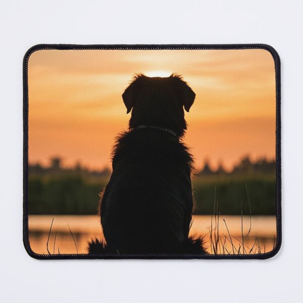 Item preview, Peaceful Dog Silhouette at Sunset on Grassy Bank designed and sold by amithachapa.