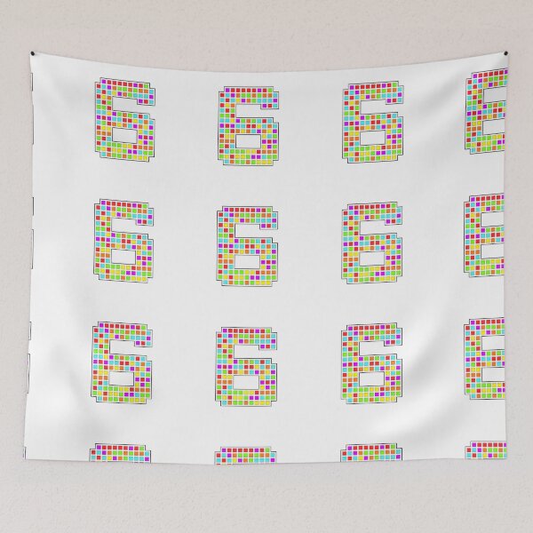 Item preview, Number 6 - Rainbow Pixel Block Character designed and sold by PixelGlyphs.