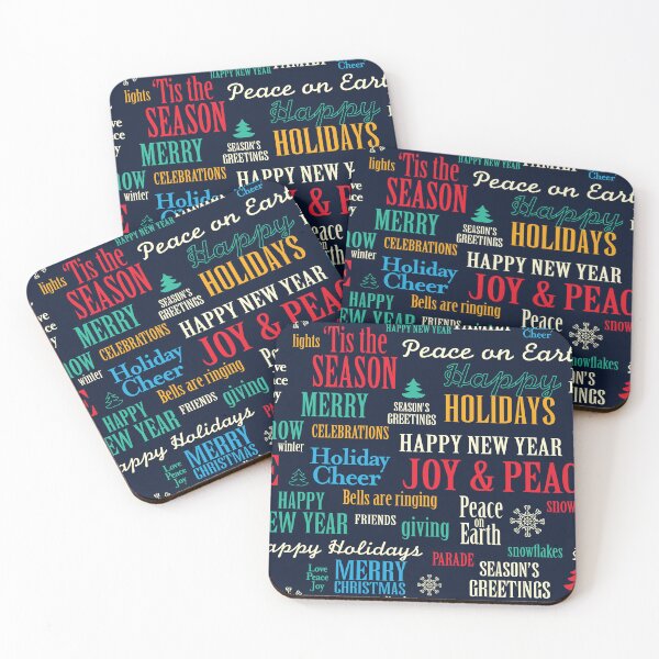 Item preview, Christmas typography colorful pattern with festive word phrases and elements  designed and sold by Jdawnink.