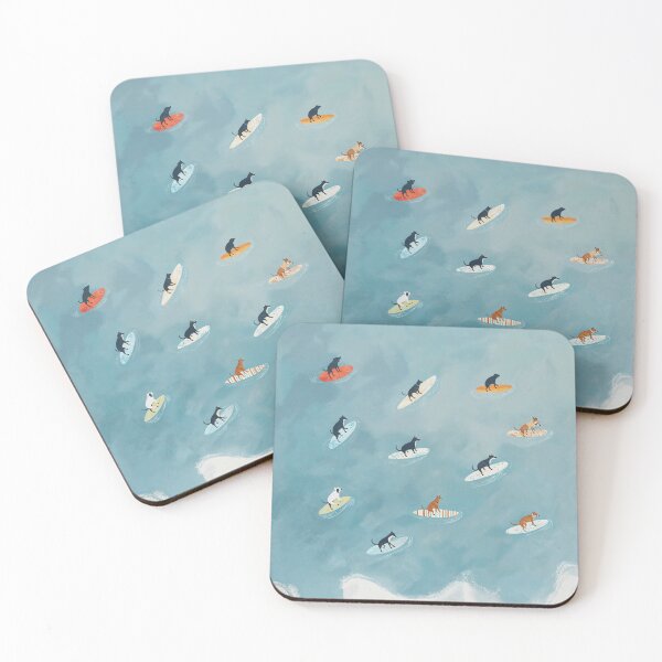 Item preview, Surfing Dogs Summer Ocean Art designed and sold by MidCenturyStore.