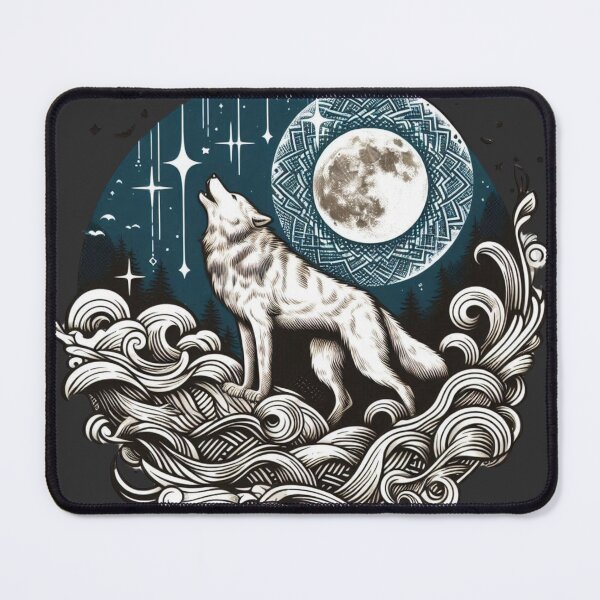 Item preview, Howling Wolf Under Moon designed and sold by ROZWALCZ.