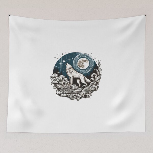 Item preview, Howling Wolf Under Moon designed and sold by ROZWALCZ.