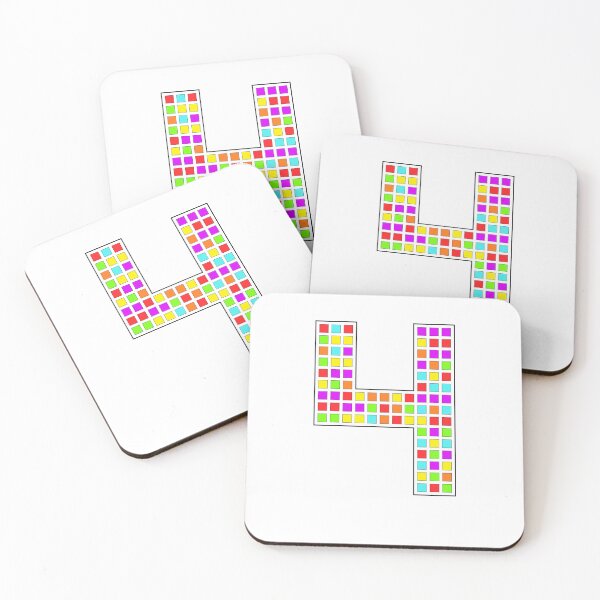 Item preview, Number 4 - Rainbow Pixel Block Character designed and sold by PixelGlyphs.