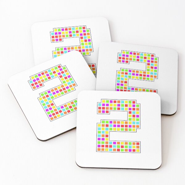 Item preview, Number 2 - Rainbow Pixel Block Character designed and sold by PixelGlyphs.
