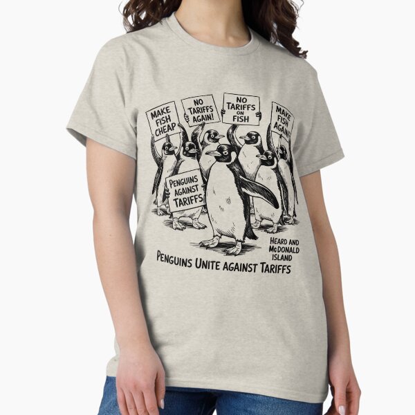 Item preview, Penguins Against Tariffs – Funny Protest Animal Design from Heard Island designed and sold by ChicTeeshop.