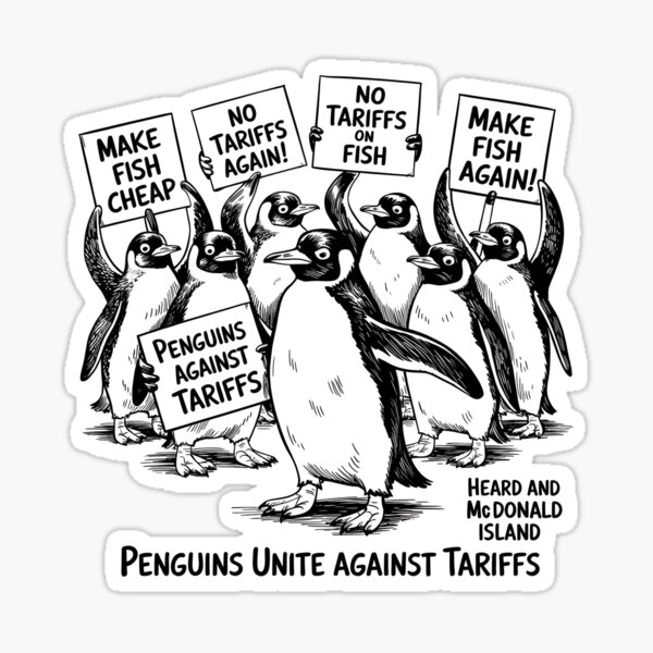 Item preview, Penguins Against Tariffs – Funny Protest Animal Design from Heard Island designed and sold by ChicTeeshop.