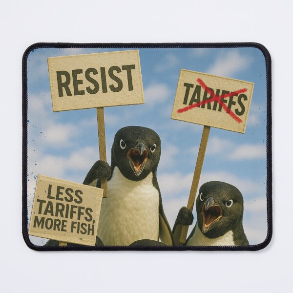 Item preview, Penguin Protest Against Tarrifs March Activism Funny Selfie designed and sold by d247.