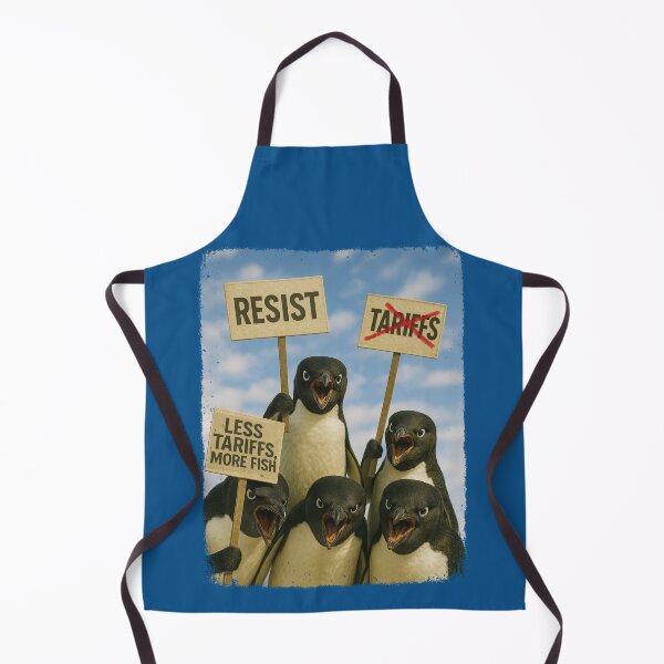 Item preview, Penguin Protest Against Tarrifs March Activism Funny Selfie designed and sold by d247.