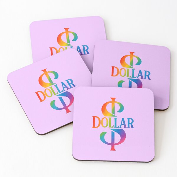 Artikelvorschau, Minimalistisches Design der Rainbow-Dollar-Typografie entworfen und verkauft von ExploreAura Studio.