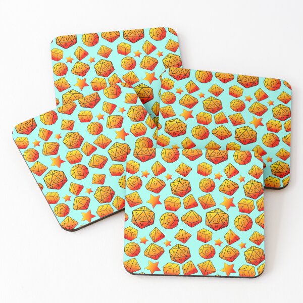Item preview, Fiery dice set on blue designed and sold by Cthulhu loves crafts.