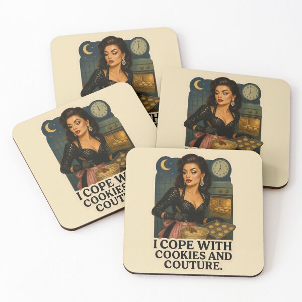 Item preview, Drama & Glamour - "I cope with cookies and couture" meme designed and sold by Kampendesigns.