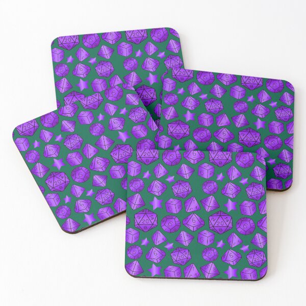 Item preview, Dark purple dice set on green designed and sold by Cthulhu loves crafts.