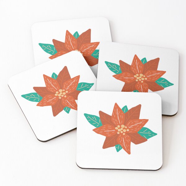 Item preview, Poinsettia flower hand drawn for Christmas designs designed and sold by Jdawnink.