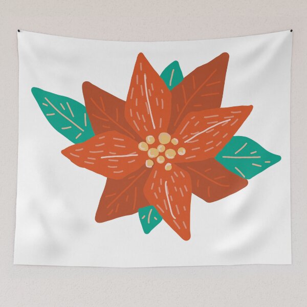 Item preview, Poinsettia flower hand drawn for Christmas designs designed and sold by Jdawnink.