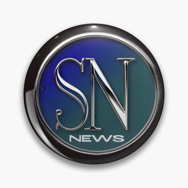 Item preview, Round blue, green, and chrome logo for a company called slick nickel news designed and sold by Art by Dannalynn.