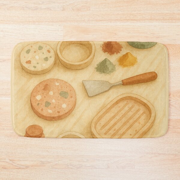 Item preview, Terrazzo Crafting Scene with Handmade Molds and Tools designed and sold by Lacritsa .