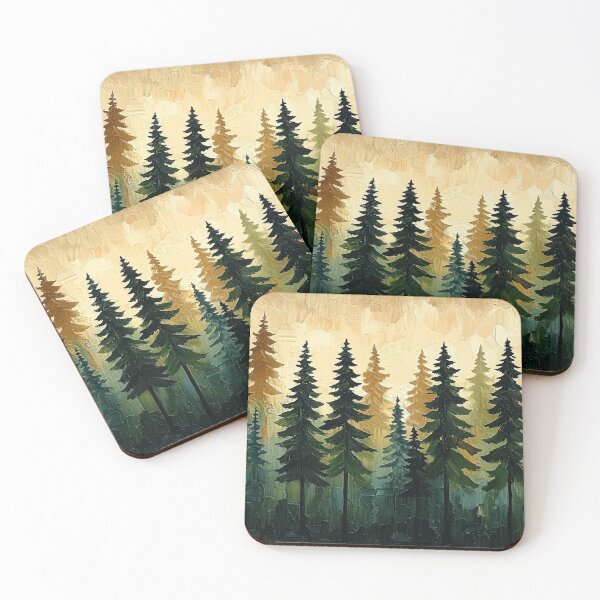 Item preview, Earthy Toned Scandinavian Abstract Forest of Trees 1 designed and sold by SparroCreative.