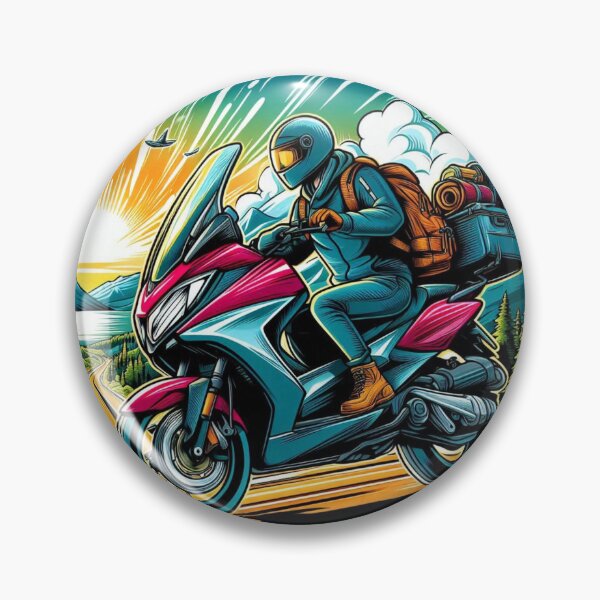 Item preview, Fun Touring Trip on Matic Motorbike AI Art – Perfect for Riders, Adventure Seekers & Motorbike Travel Accessories designed and sold by knalpot-design.