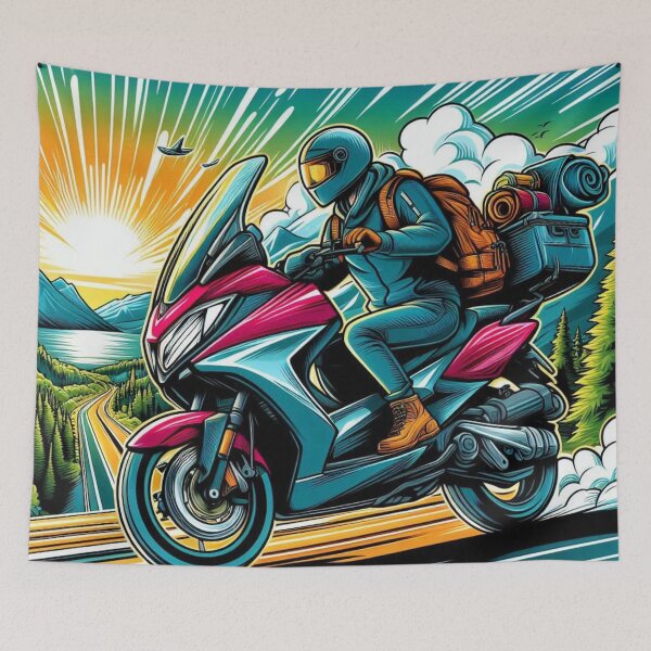 Item preview, Fun Touring Trip on Matic Motorbike AI Art – Perfect for Riders, Adventure Seekers & Motorbike Travel Accessories designed and sold by knalpot-design.