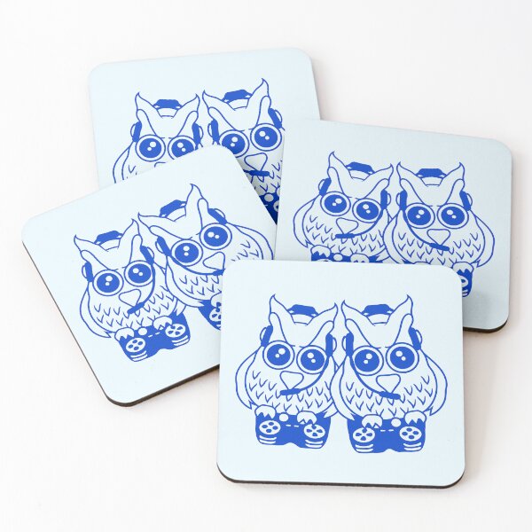 Item preview, 2 gamer owls video game friends two player gamepad designed and sold by shirt-o-mat.