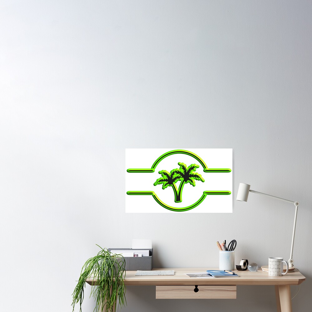 Palm Trees Logo Poster For Sale By AK Shirts Redbubble