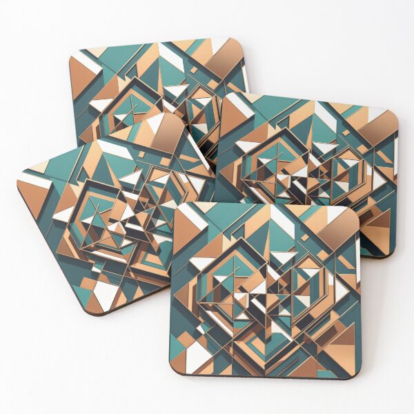 Item preview, Bold Teal and Copper Geometry designed and sold by Harmonic_Layers.