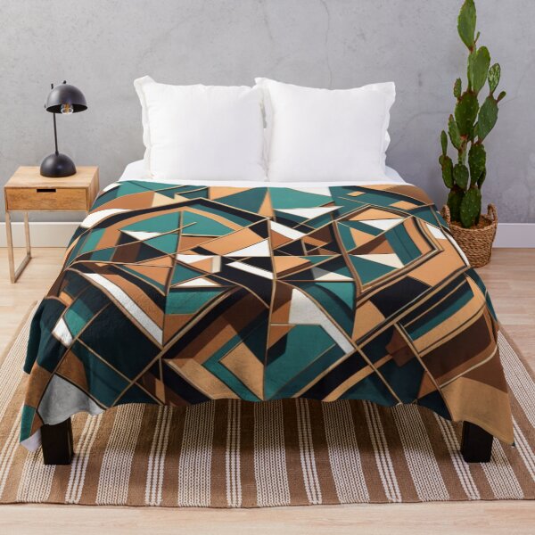 Item preview, Bold Teal and Copper Geometry designed and sold by Harmonic_Layers.