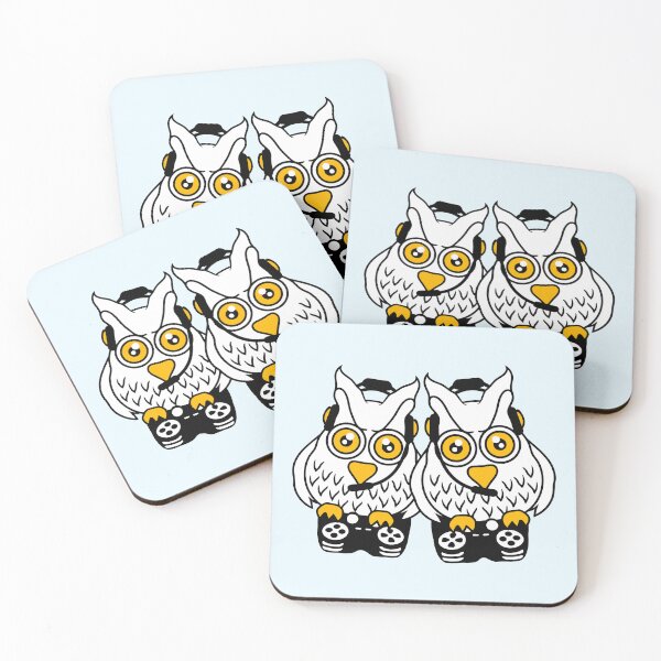 Item preview, 2 gamer owls video game friends two player gamepad designed and sold by shirt-o-mat.