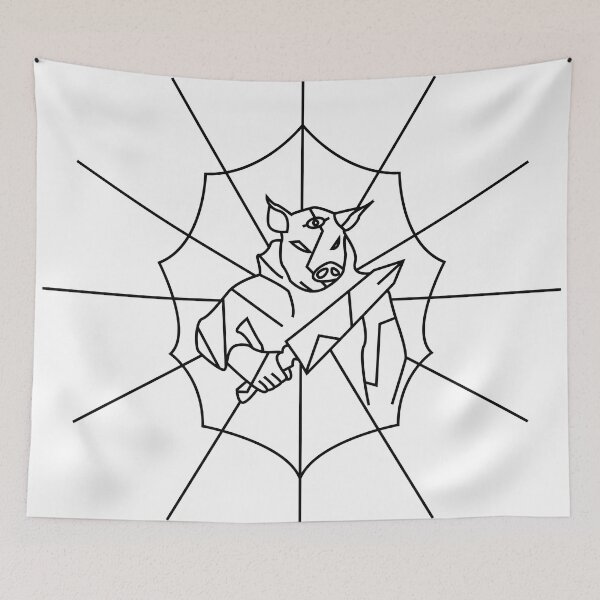 Item preview, Pig figure with knife and radiating lines designed and sold by estebansequeira.
