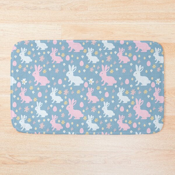 Item preview, Rabbit with flowers and eggs pink pattern designed and sold by helenostore.