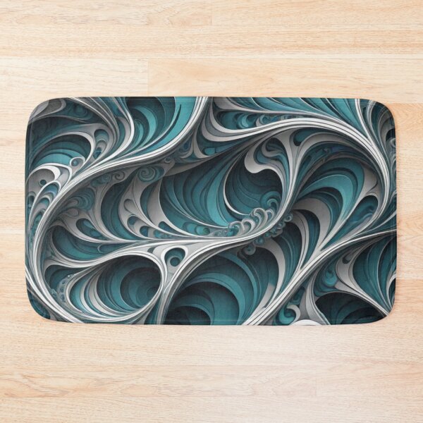 Item preview, Teal Flowing Fractal Waves designed and sold by Harmonic_Layers.