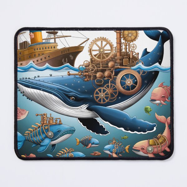 Item preview, A large whale in surreal steampunk style. designed and sold by Lilashakti ⭐️ ⭐️ ⭐️ ⭐️ ⭐️.