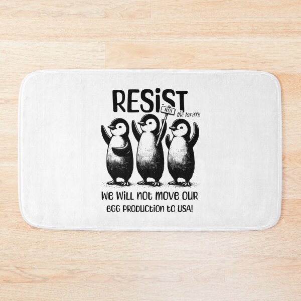 Item preview, PENGUINS ANTI TARIFFS - NO TO AMERICAN MADE EGGS -FUNNY PENGUIN PROTEST designed and sold by justyna-s28.