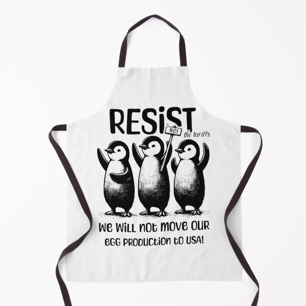 Item preview, PENGUINS ANTI TARIFFS - NO TO AMERICAN MADE EGGS -FUNNY PENGUIN PROTEST designed and sold by justyna-s28.